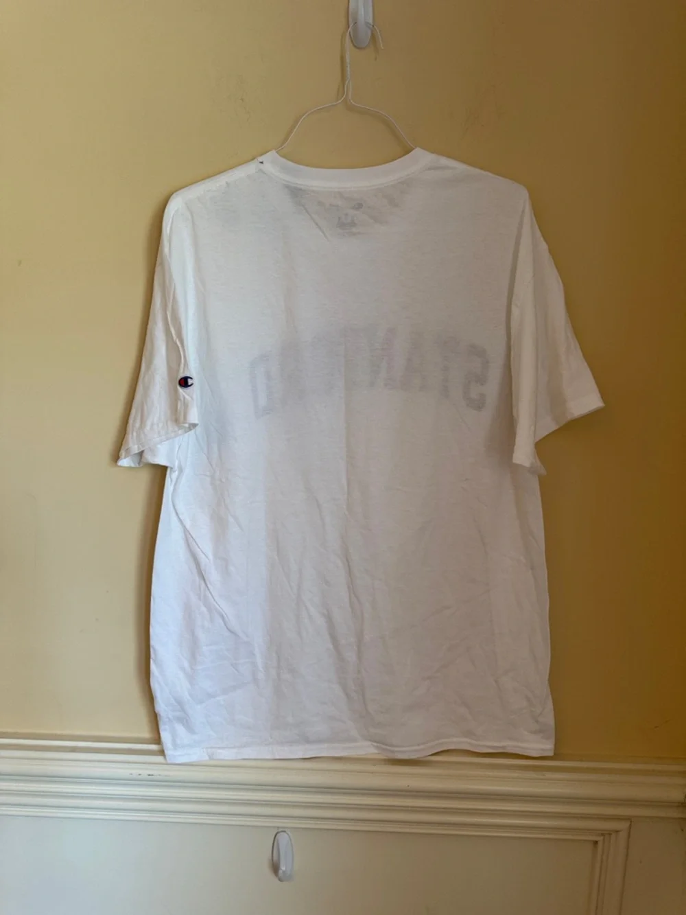 Champion White Stanford Arch Logo Tee with Maroon Print Sz XL - Picture 5 of 5